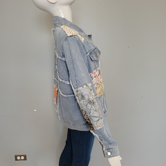 POL Patchwork Denim Jacket, VGUC, Size M - Picture 3 of 7